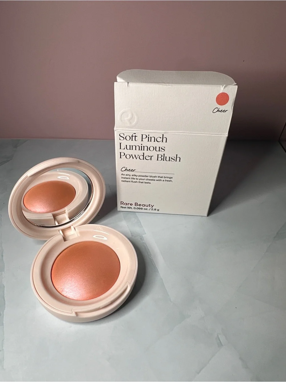 Rare Beauty Soft Pinch Luminous Powder Blush and aroma therapy pen